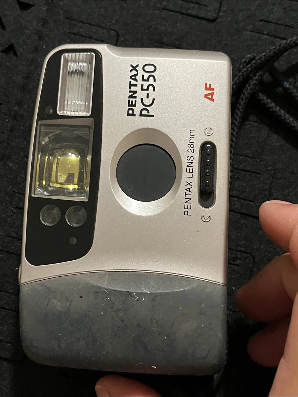 Pentax PC-550 Compact Film Camera in Silver and Black